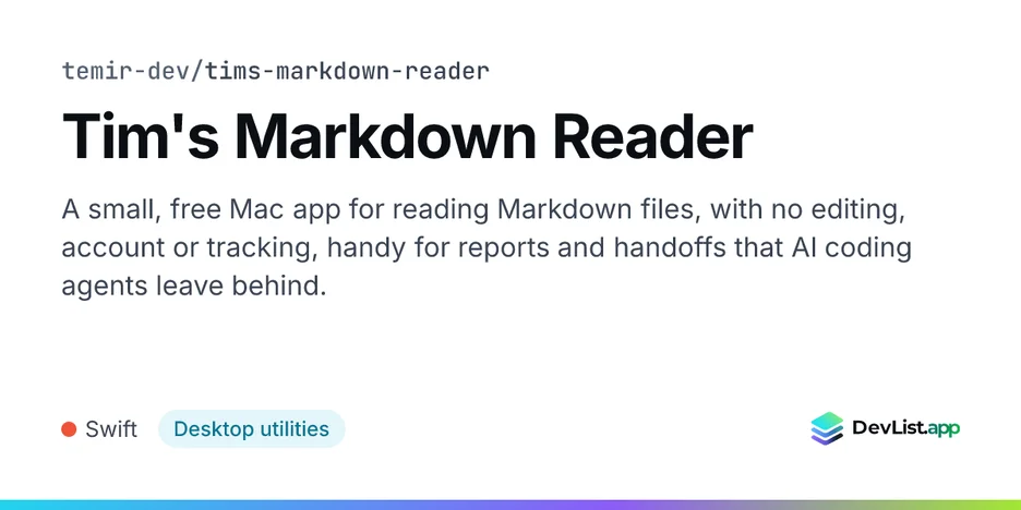 Tim's Markdown Reader
