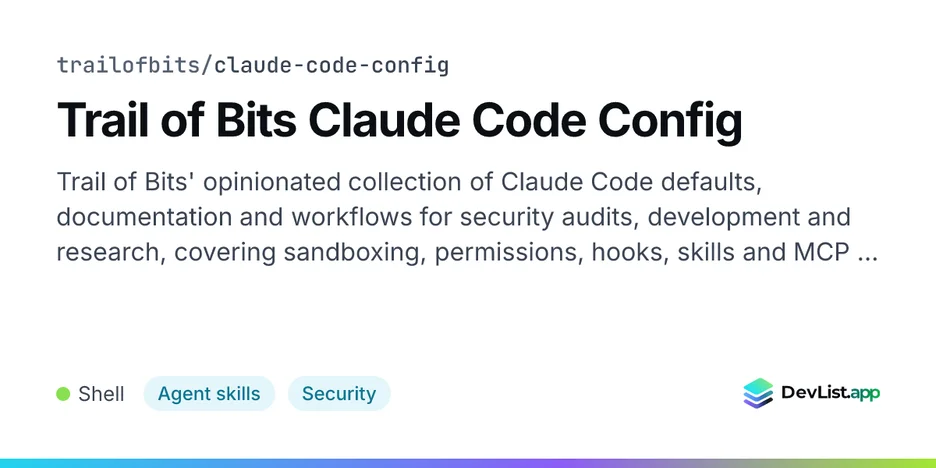Trail of Bits Claude Code Config