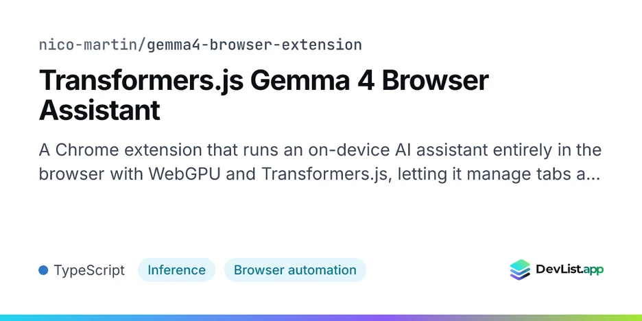 Transformers.js Gemma 4 Browser Assistant