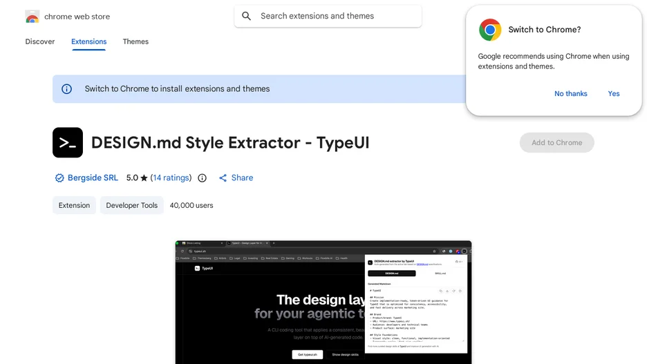 TypeUI DESIGN.md Extractor