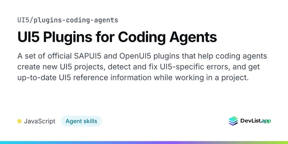 UI5 Plugins for Coding Agents