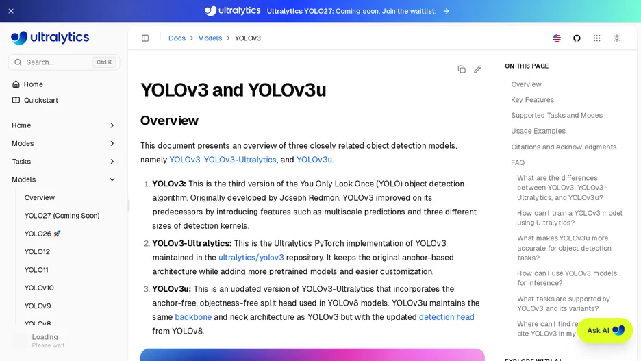 Ultralytics YOLOv3
