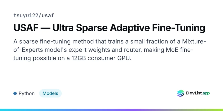USAF — Ultra Sparse Adaptive Fine-Tuning