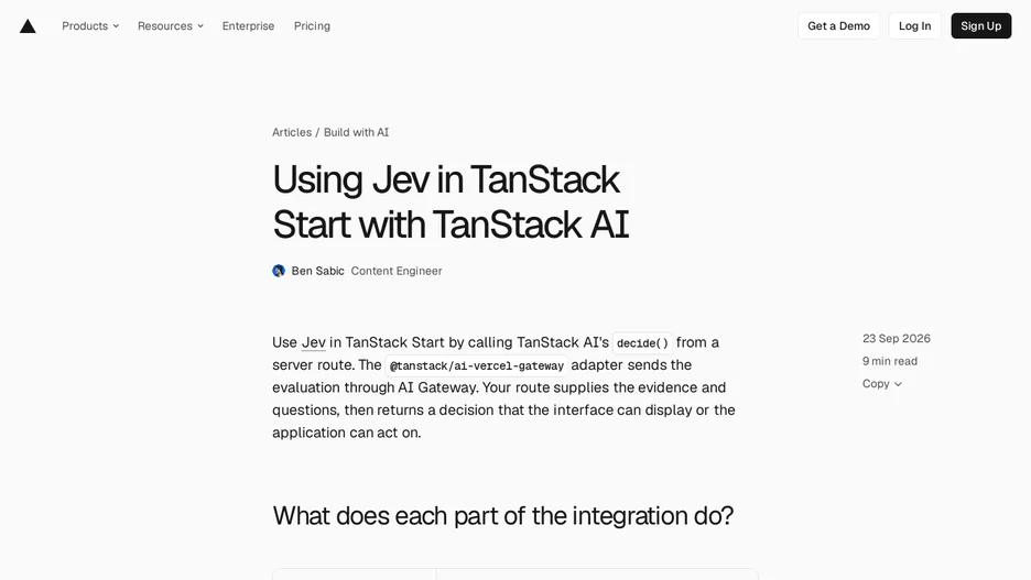 Using Jev in TanStack Start with TanStack AI