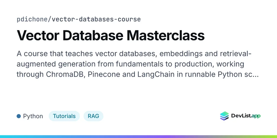 Vector Database Masterclass