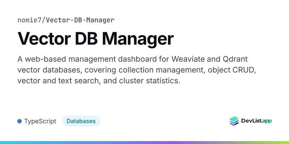 Vector DB Manager