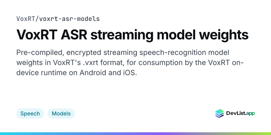 VoxRT ASR streaming model weights