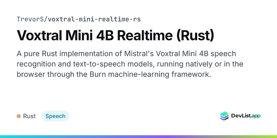 Voxtral Mini 4B Realtime (Rust)