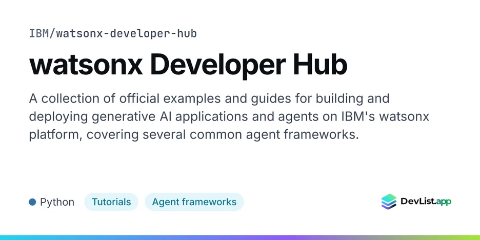 watsonx Developer Hub