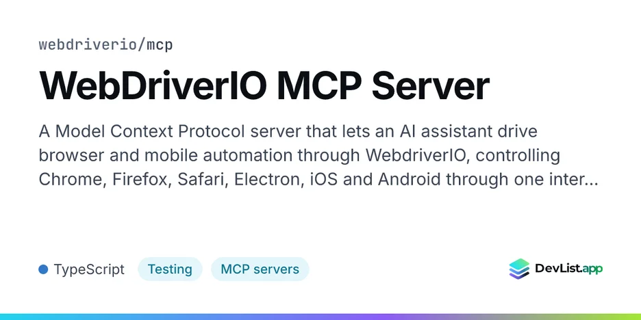 WebDriverIO MCP Server