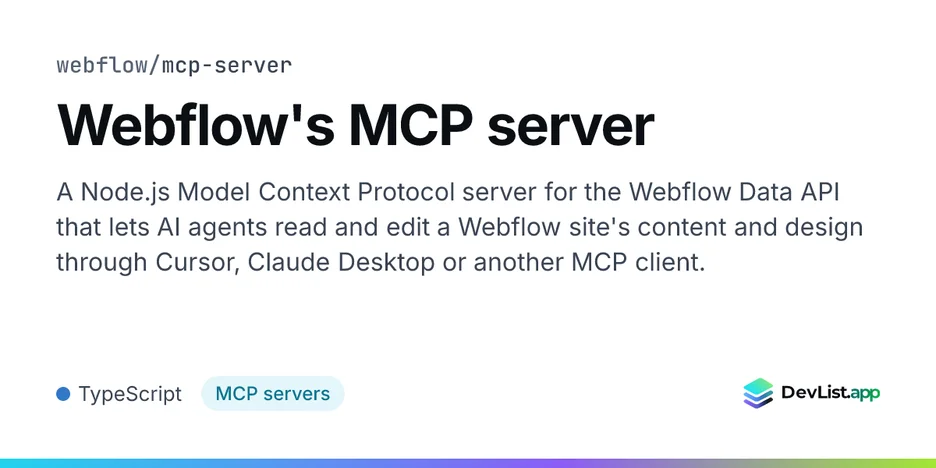 Webflow's MCP server