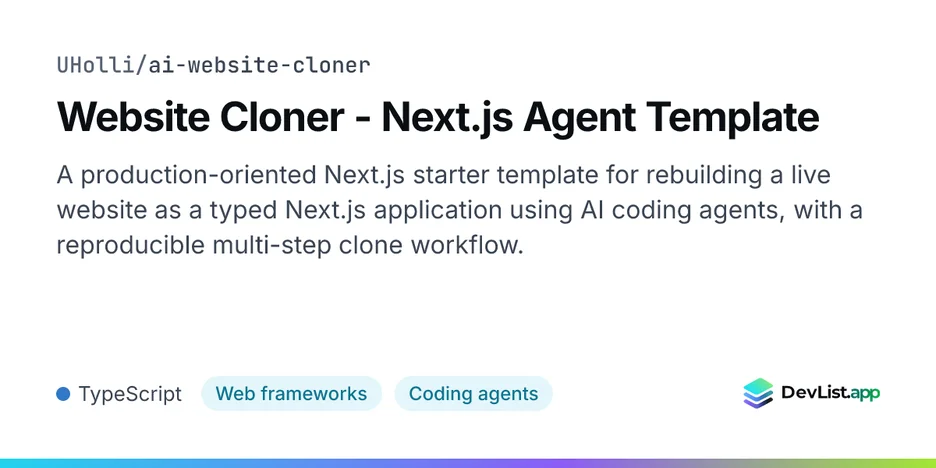 Website Cloner - Next.js Agent Template