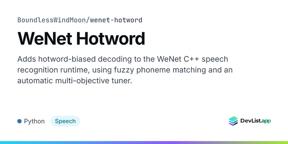 WeNet Hotword