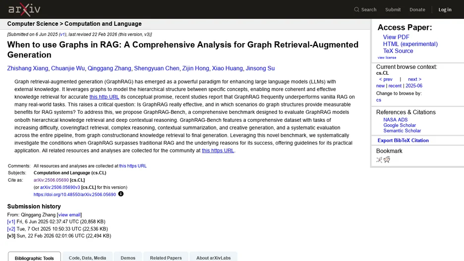 When to use Graphs in RAG: A Comprehensive Benchmark and Analysis for Graph Retrieval-Augmented Generation