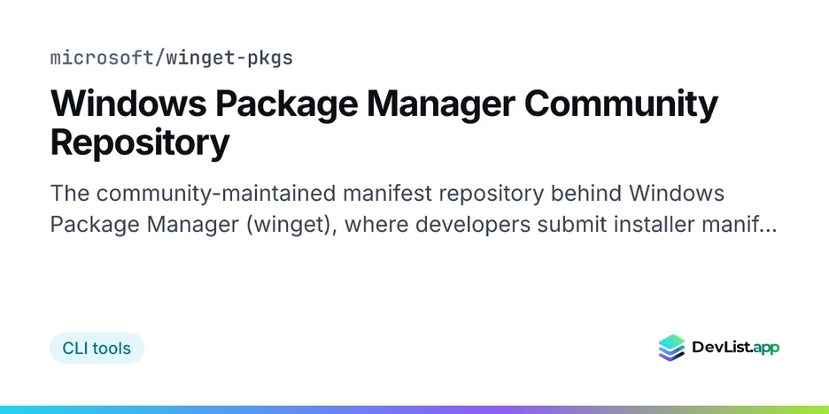 Windows Package Manager Community Repository