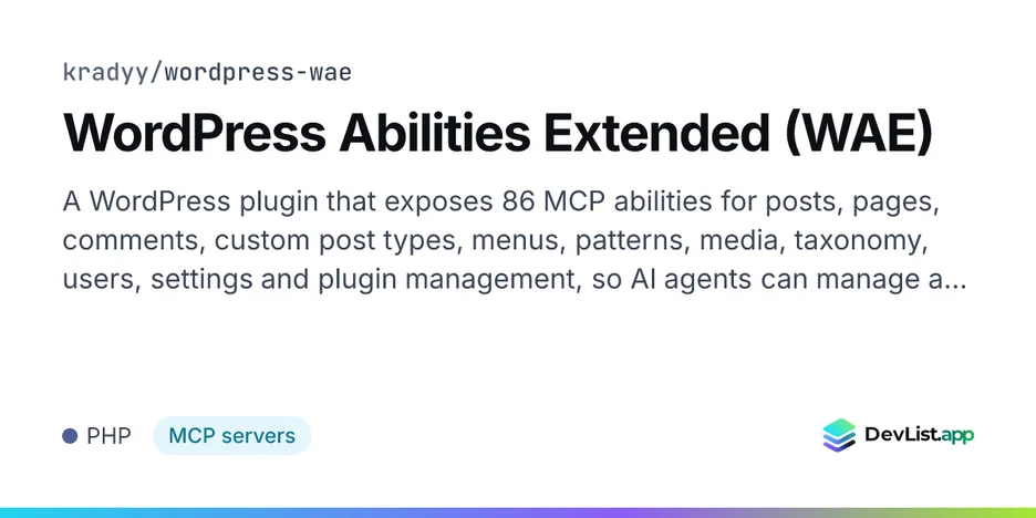 WordPress Abilities Extended (WAE)