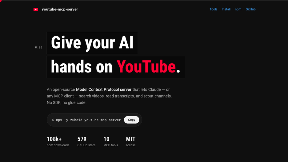 YouTube MCP Server